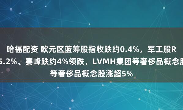 哈福配资 欧元区蓝筹股指收跌约0.4%，军工股RHM跌超5.2%、赛峰跌约4%领跌，LVMH集团等奢侈品概念股涨超5%