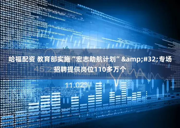 哈福配资 教育部实施“宏志助航计划”&#32;专场招聘提供岗位110多万个